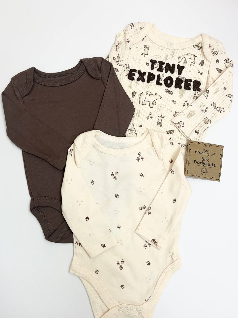 3 Long Sleeve Romper Set [0-3M - 6-9M]