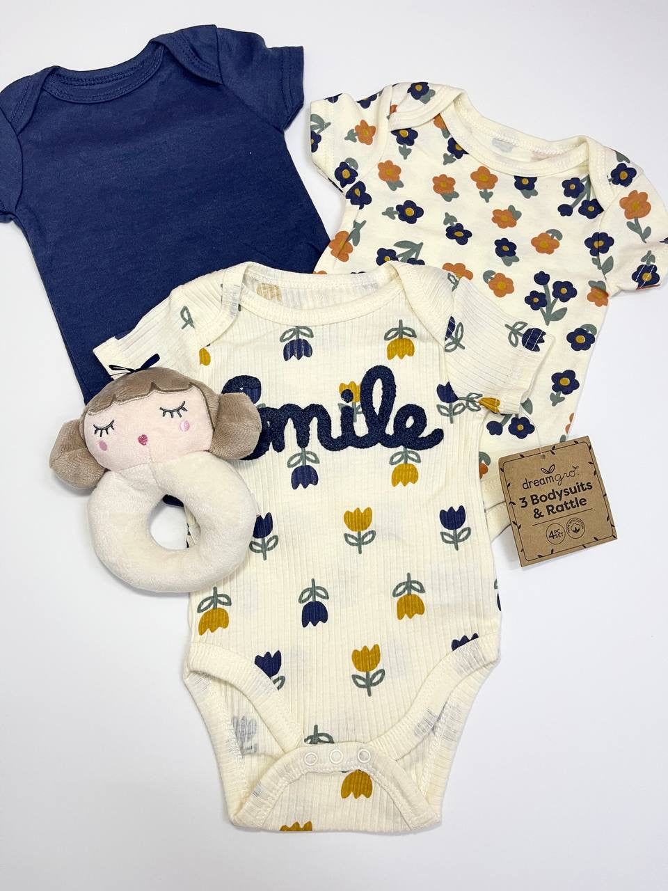3 Romper & Rattle Set [0-3M - 6-9M]