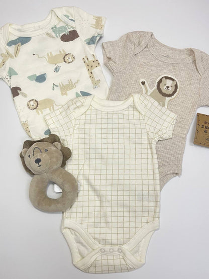 3 Romper & Rattle Set [0-3M - 6-9M]