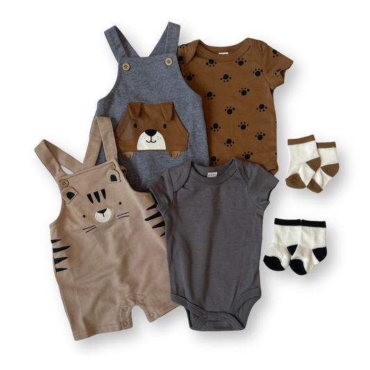 Little Paws Overall Adventure Set [0-3M - 9-12M]